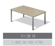 Офісний стіл в переговорну на металевих ногах 1,8 м