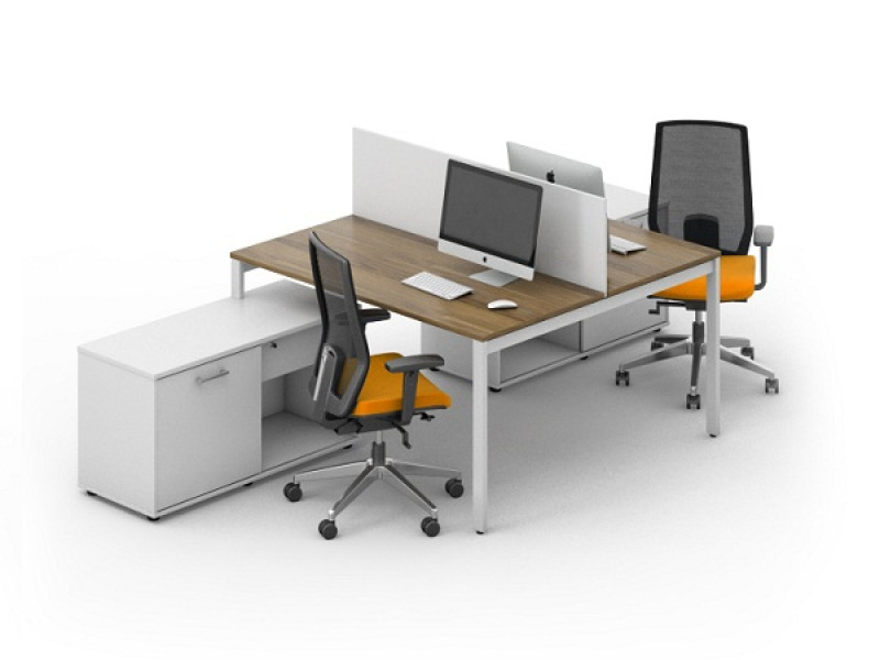 2 офісні столи з перегородкою LOFT - k3