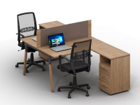 Стіл з перегородкою на двох Wood-k14