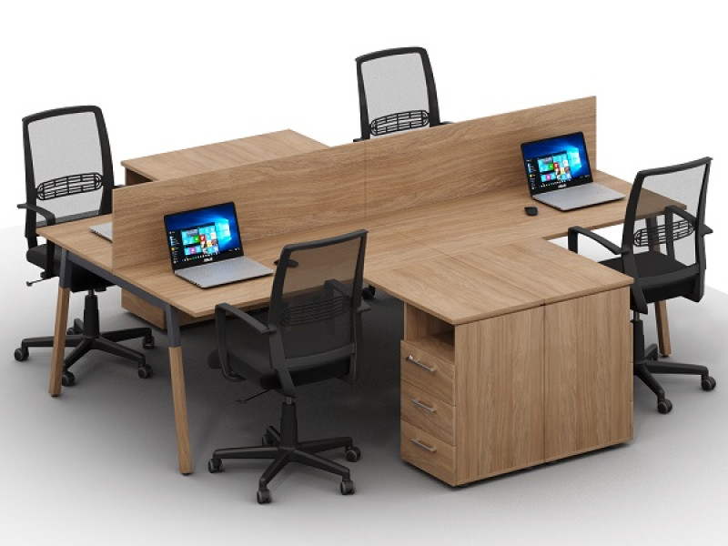 Столи для офісу на 4 робочих місця Wood-k15 Столи для офісу на 4 робочих місця Wood-k15