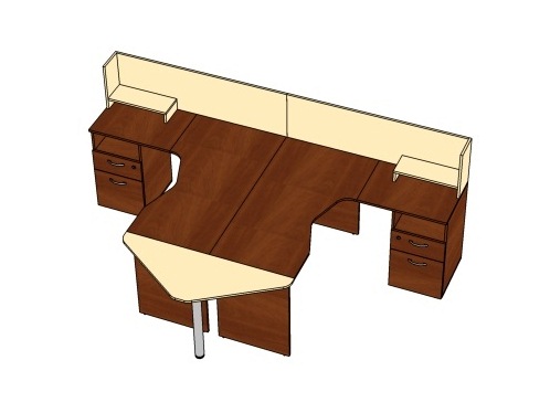 Комплект офісних меблів з приставним столом